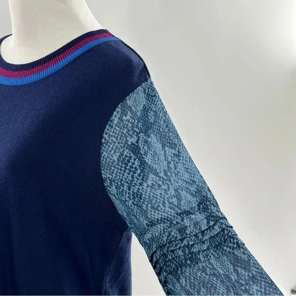 Conditions apply Anthropologie Bedford sweater M blue python cashmere Blend - Picture 3 of 14